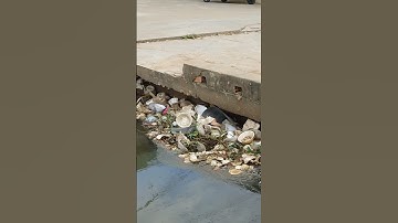 Hard Cleaning Trash and Debris Unclogged culvert pipe #cleaning #satisfying #shorts #unclog