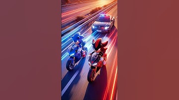 Sonic & Shadow Race to Save Amy — Police on Their Tail! #sonic #shorts