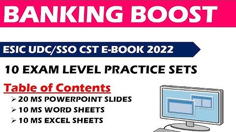 ESIC UDC/SSO CST Practice sets pdf 2022 | Computer skill test