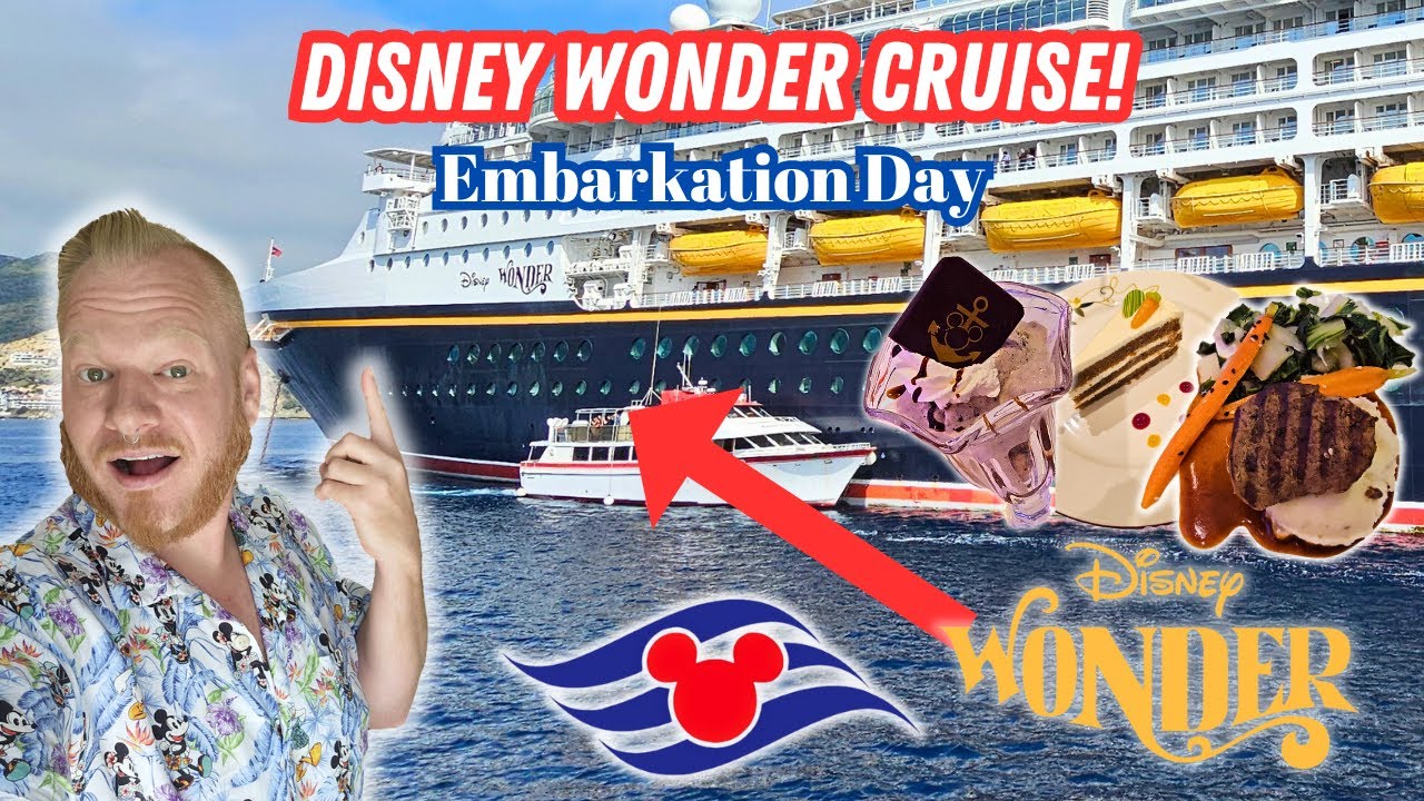Disney Wonder Cruise Day 1 Embarkation | ALL the Food I Ate! Disney Cruise Line FUN 4 Day Vacation