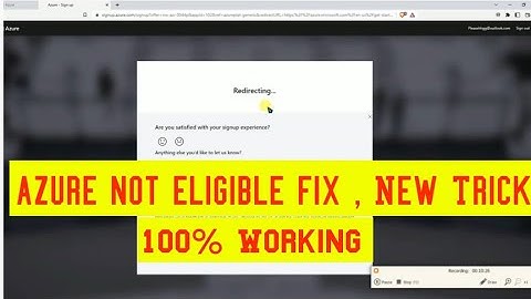 How To Create Azur Account Without Not Eligible Problem