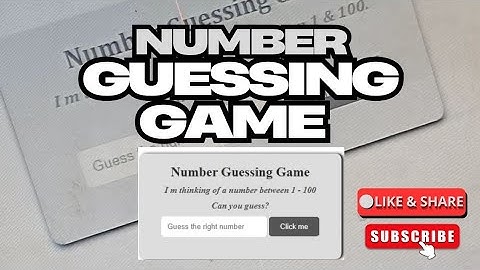 How to Create Number Guessing Game | Javascript Project