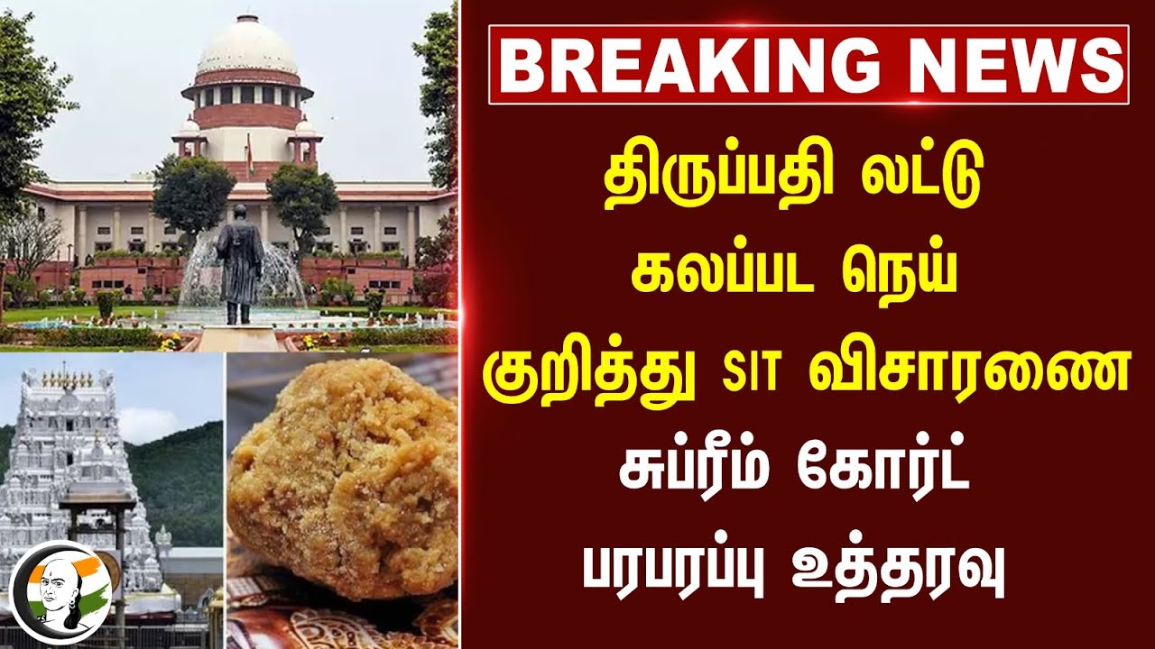 #Breaking News: கலப்பட Ghee குறித்து SIT விசாரணை | Supreme Court on Tirupati Laddu