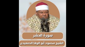 الشيخ محمود أبو الوفا الصعيدي |  سورة الحشر |Abu Al-Wafa AlSaeedi |Surah al-Hashr