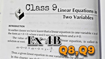 Ex 4B Q8 Q9 Class 9 Maths Linear Equation In Two Variable | CBSE | RS Aggarwal | Rajmith study