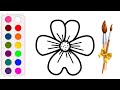 Bolalar uchun gul chizish / FLOWER KIDS Drawing with song for kids / ЦВЕТОК для детского рисования