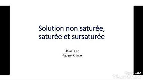 Qu'est-ce qu'une solution non saturée ?