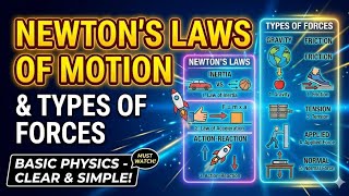 Newton's Laws Of Motion &amp; Types Of Forces (Basic) for class 9th and 11th theoretical based |#physics