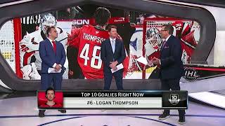 NHL Network s Top 10 Goalies Right Now Logan Thompson