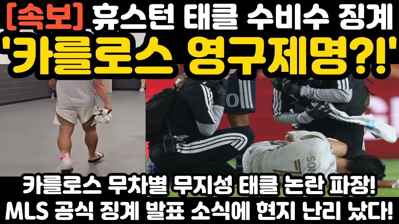 '카를로스 영구제명?!' 휴스턴 태클 수비수 징계 발표 현지 난리 난 상황