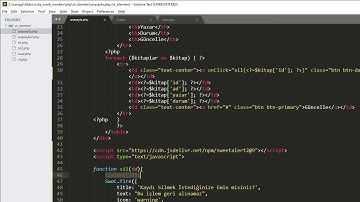 PHP Veri Tabanı Kayıt Silme İşlemine SweetAlert Entegrasyonu