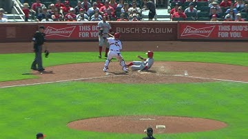 CIN@STL: Schebler doubles to widen Reds