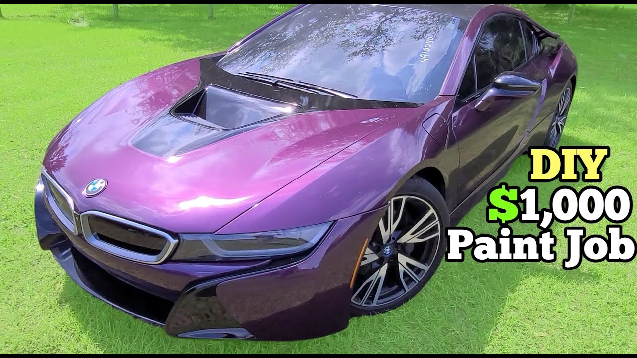 ⁣We Repaired the BMW Supercar's Body Damage and Gave it a $1,000 DIY Paint Job