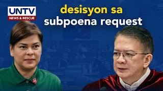 Full: Desisyon ng impeachment court sa hiling ng prosec sa subpoena sa financial records ni VP Sara