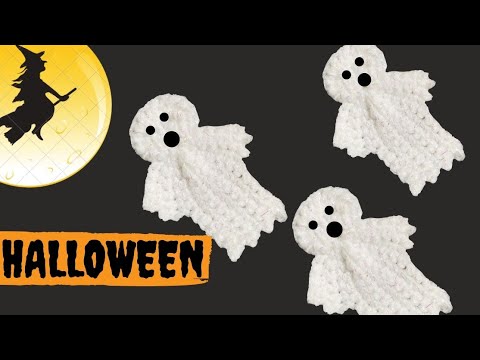 Crochet Ghost Applique | How to crochet a ghost for bunting - YouTube