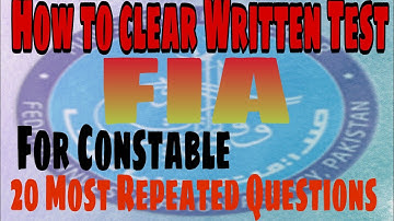 FIA Past Papers Solved | Most Repeated Questions FIA Tests | Constable Guide