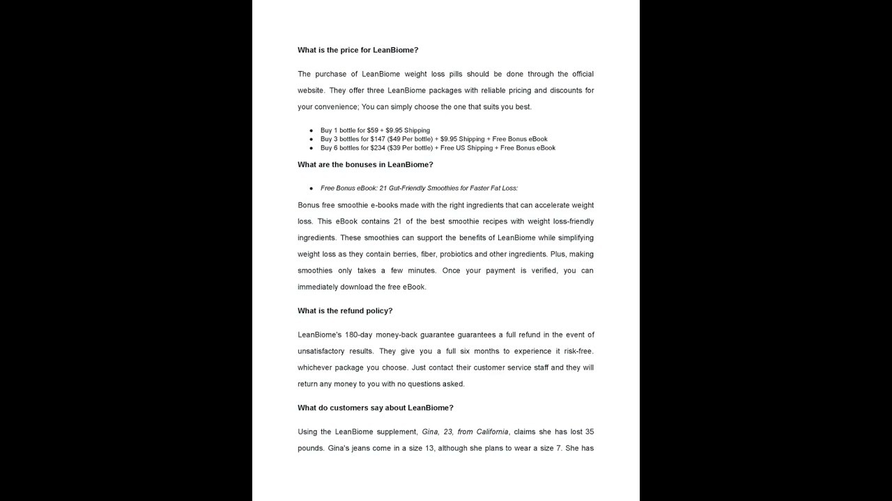 LeanBiome Reviews 2023 CUSTOMER TRUTH EXPOSED Safe Weight Loss Ingredients Check the Official Websit