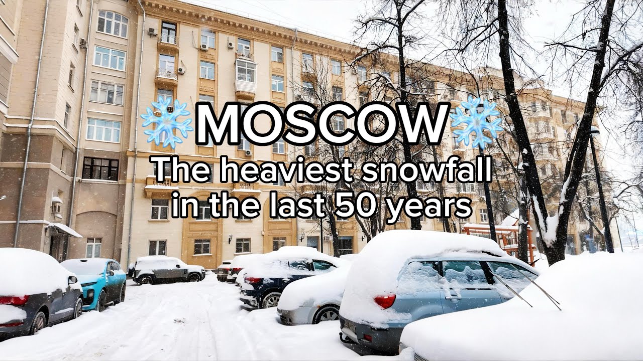 Winter Snowfall Walk in Moscow ❄️ | From Kievsky Station to Radisson Collection Hotel | 4K