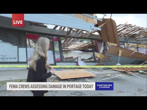 FEMA crews to assess damage from Portage tornado - YouTube