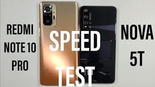 Xiaomi Redmi Note 10 pro vs Huawei Nova 5T Speed Test