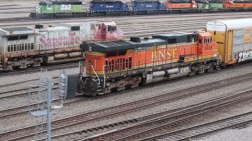 BNSF and CPKC Trains Moving in and Out of the Northtown Yard, Minneapolis, MN #train #trainvideo