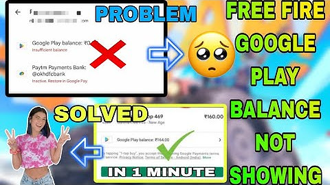 Insufficient Google Play Balance Error | Google Play Balance Note Showing In Free Fire | free fire