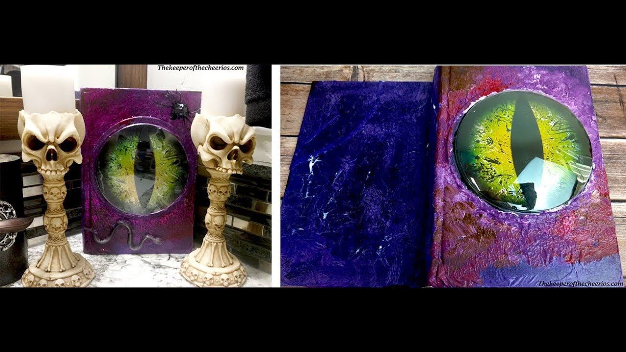 DIY Creepy Halloween Eyeball Witch book - YouTube