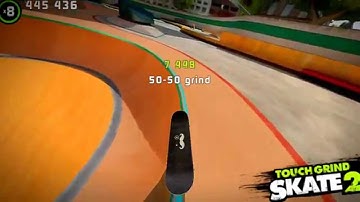 Touchgrind Skate 2 : fakie tailslide, bluntstall bigspin 50-50 grind
