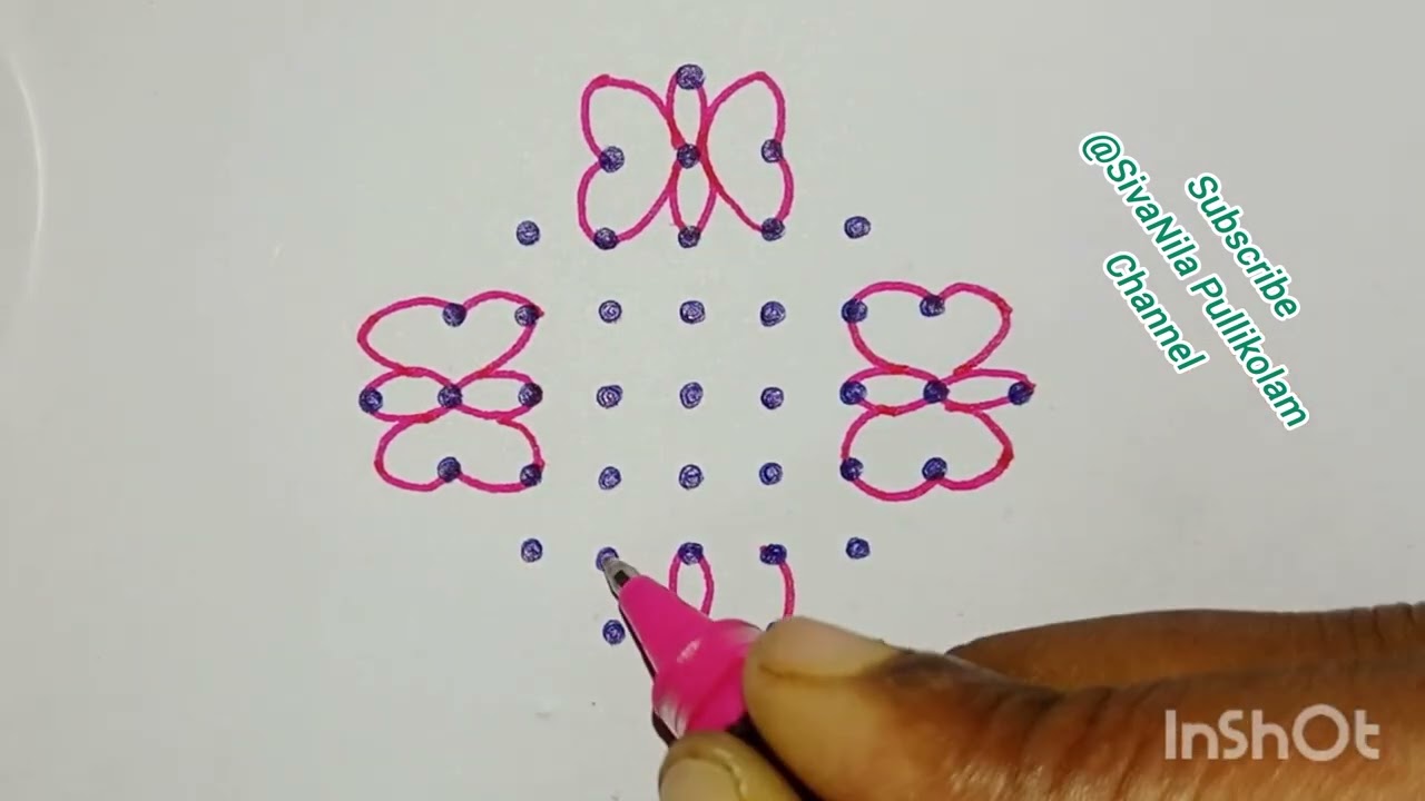 9*1 Dots @ Day 2 /Special kolam/Beautiful butterfly kolam 🦋