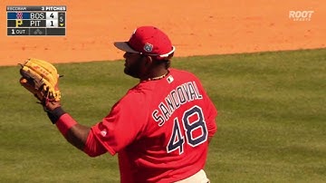 BOS@PIT: Panda dives towards third to snag a grounder