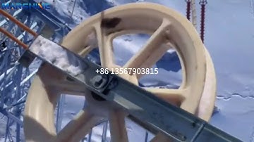 Mountainous Area Aerial Cable Laying By 508mm Conductor Wire Use Stringing Blocks #block #conductor