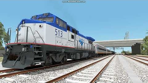 TS2021 Amtrak Dash-8BWH with a K5LA with a Passenger Train