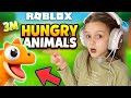 UCIEKAM PRZED DINOZAUREM w ROBLOX: GŁODNE ZWIERZĘTA! 🦖😂RUNNING FROM A DINO in ROBLOX: HUNGRY ANIMALS
