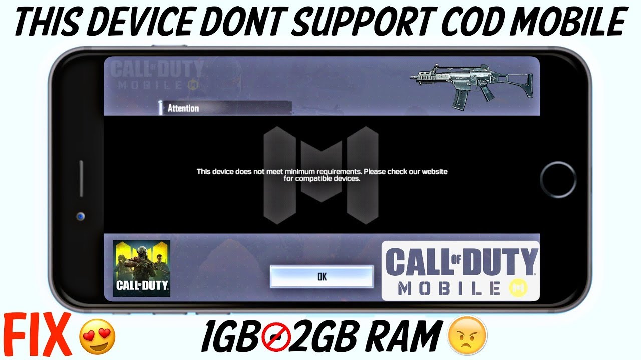 COD MOBILE: 1-2GB RAM Gameplay (FIX) This device does not ... - 