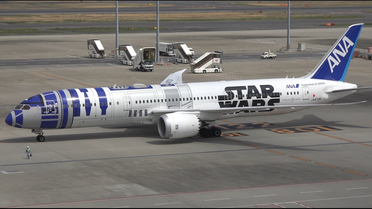 Ana Star Wars R2 D2 Livery Boeing 787 9 Ja873a Hnd Rjtt Youtube