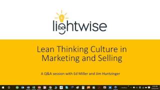 Lean Thinking Culture in Marketing & Selling