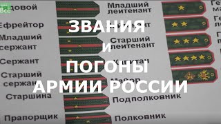 Военные звания и погоны в армии России по возрастанию по порядку от рядового до генерала ВС РФ