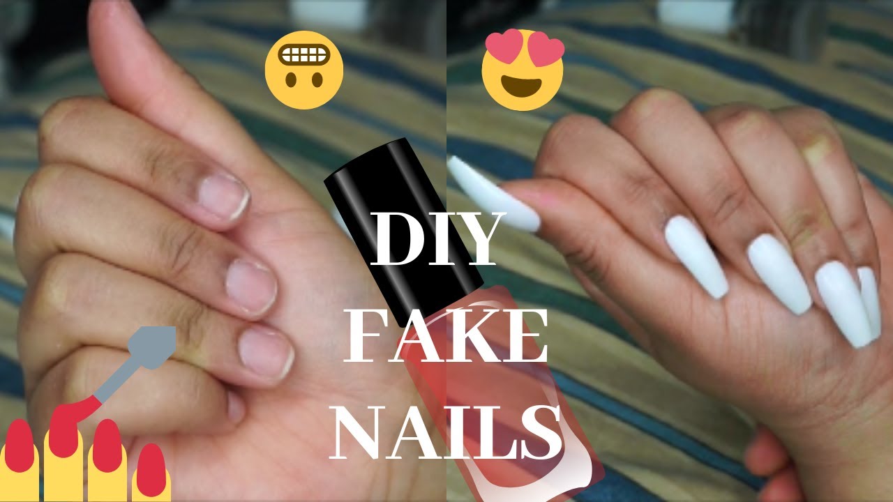 DIY: HOW TO DO FAKE NAILS AT HOME (in 5 Minutes!) | Easy and ...