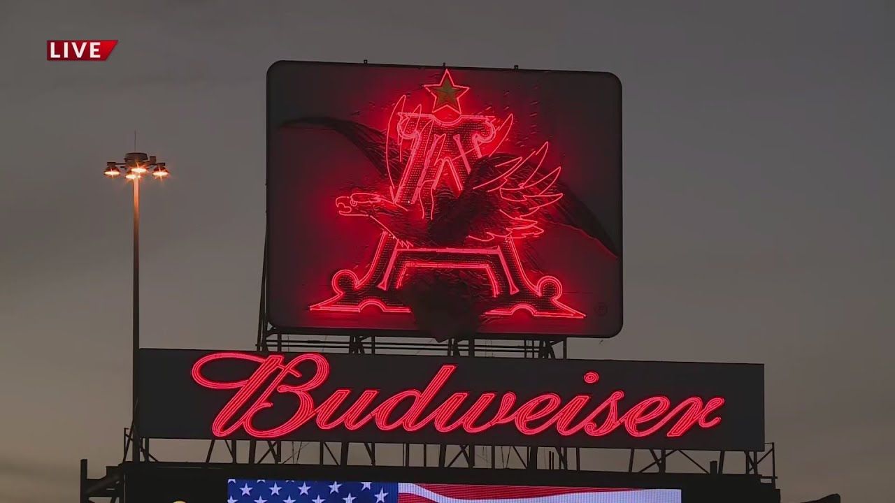 Anheuser-Busch relights flying eagle sign along I-64 - YouTube