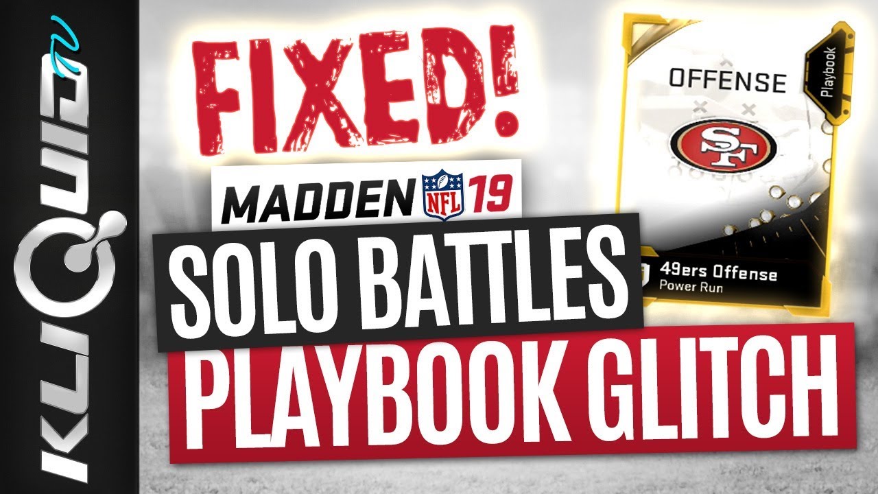 HOW TO FIX The Solo Battles Playbook Glitch in Madden 19 Ultimate Team!