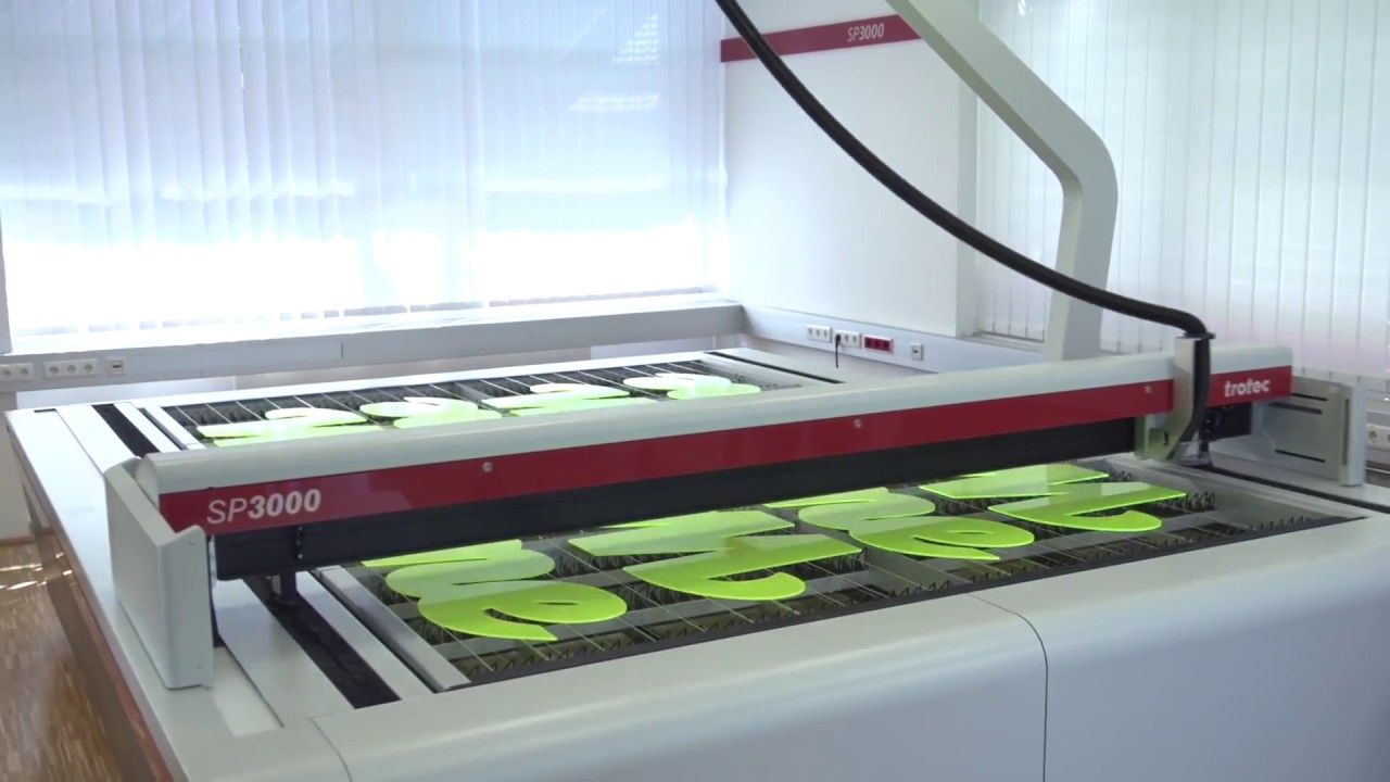 Laser Cutting Large Format Acrylic Sign YouTube