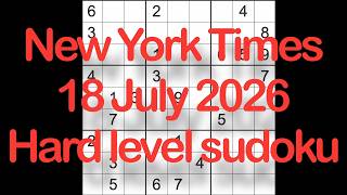 Sudoku solution – New York Times 18 July 2026 Hard level sudoku screenshot 2