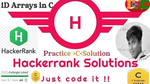 Hackerrank C Programming solutions.... 1D Arrays in C #erraghu #hackerrank #arrays  practice C Solve