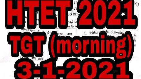 Haryana HTET TGT level 2 Question paper PDF