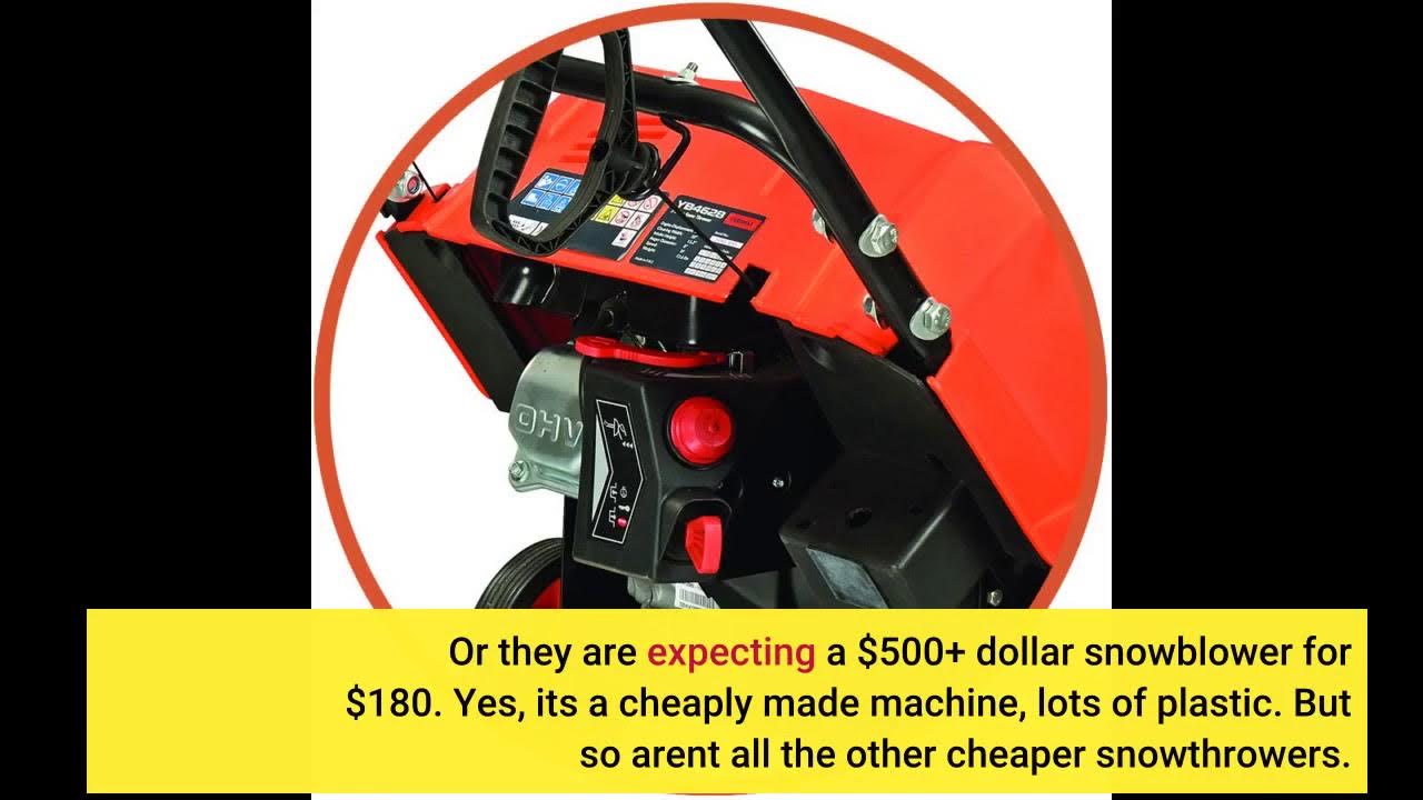 User Review YARDMAX YB4628 Single Stage Snow Thrower, 87cc, 18" YouTube