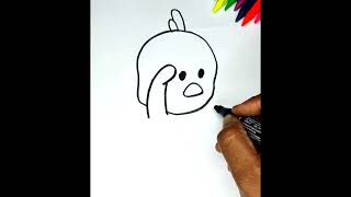 Draw a cute chick🐤/How to draw a cute chick in easy steps🥰/Easy drawing/Soft drawing🤗 screenshot 3