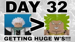 Toshiro To Broly Day 32 (GETTING HUGE W'S!!!) |ASTD Roblox