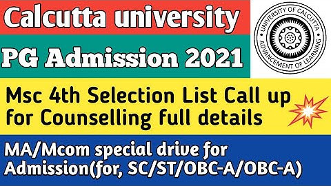 CU MA/Mcom Special drive for Admission notice|CU Msc 4th selection list callup notice|CU PG 2021