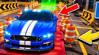 Blue Mustang Parking Challenge! Can I Park Without Crashing? | CAR PARKING screenshot 5