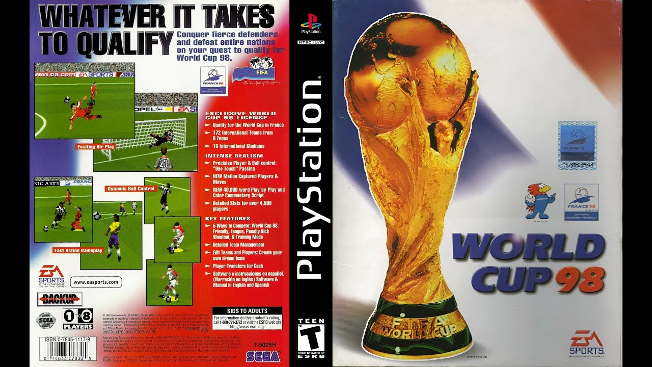 Intro y Gameplay DEMO World Cup 98 | Nostalgia PS1 de la FIFA 4K